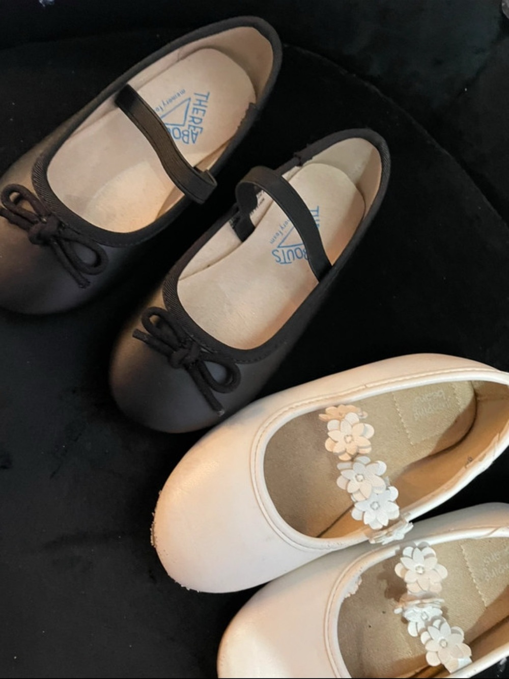 Kids Mary Jane Shoes - Black and Cream